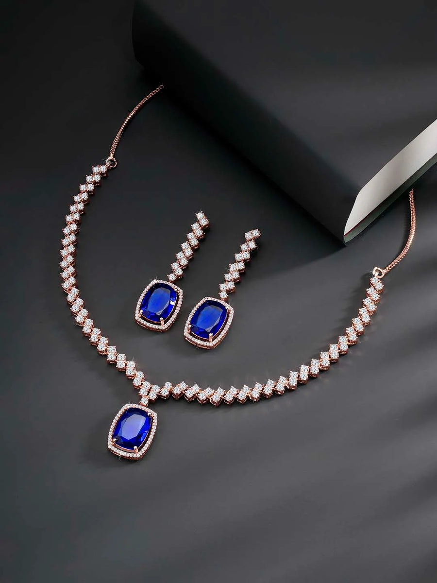 CZ Crystal Necklace Set – Radiant Crystal Jewellery by Peora
