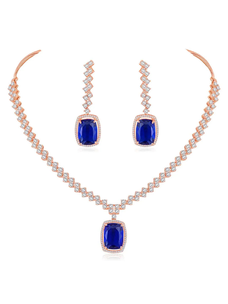 CZ Crystal Necklace Set – Radiant Crystal Jewellery by Peora
