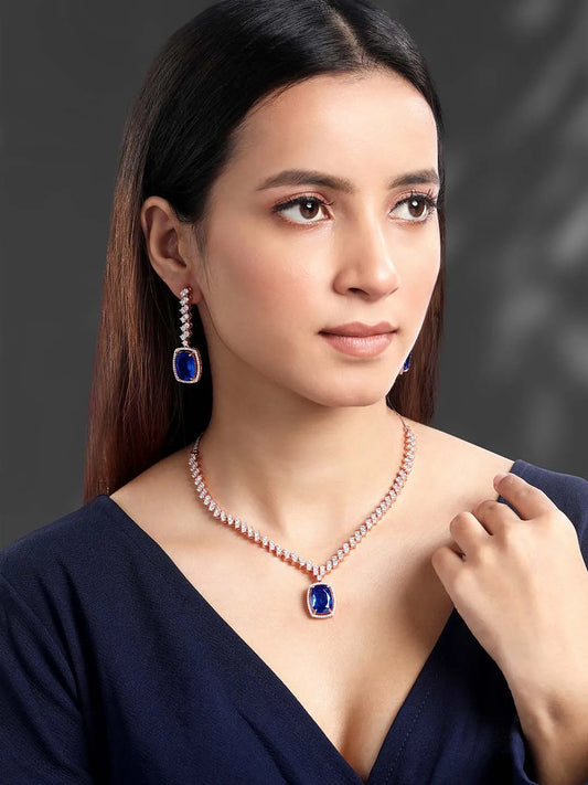 CZ Crystal Necklace Set – Radiant Crystal Jewellery by Peora
