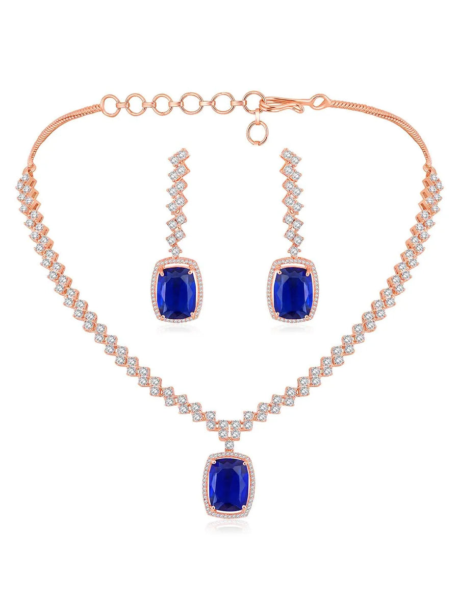 CZ Crystal Necklace Set – Radiant Crystal Jewellery by Peora
