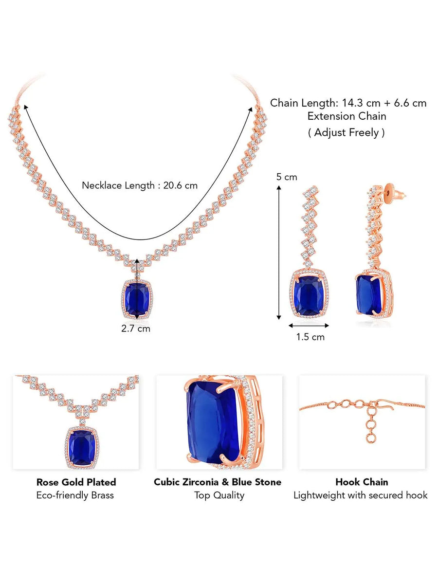 CZ Crystal Necklace Set – Radiant Crystal Jewellery by Peora
