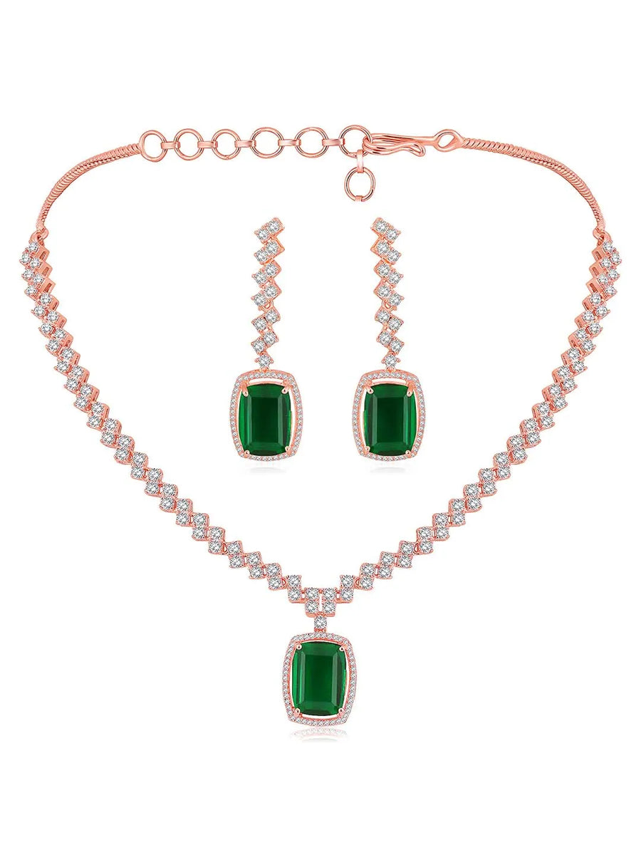 CZ Crystal Necklace Set – Radiant Crystal Jewellery by Peora
