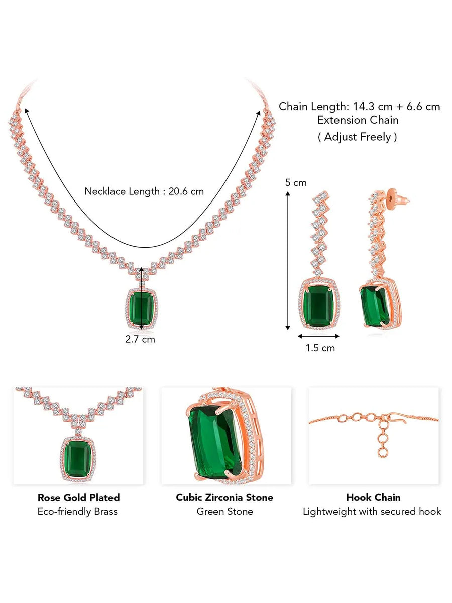 CZ Crystal Necklace Set – Radiant Crystal Jewellery by Peora
