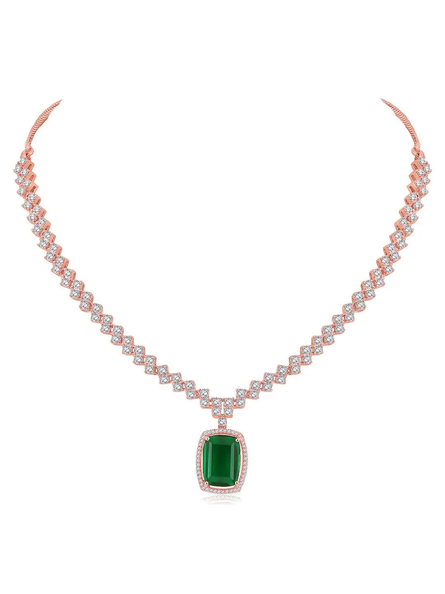 CZ Crystal Necklace Set – Radiant Crystal Jewellery by Peora
