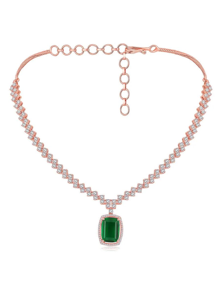 CZ Crystal Necklace Set – Radiant Crystal Jewellery by Peora
