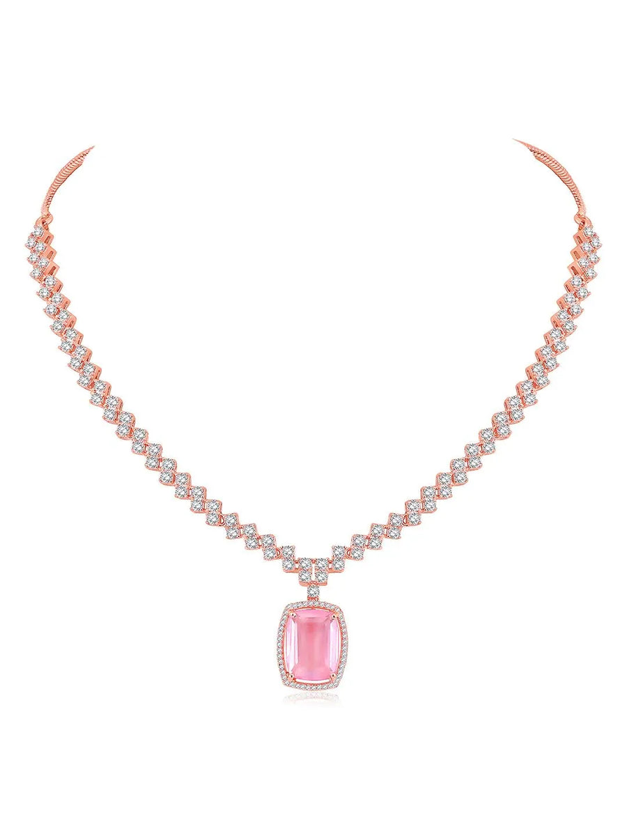 CZ Crystal Necklace Set – Radiant Crystal Jewellery by Peora
