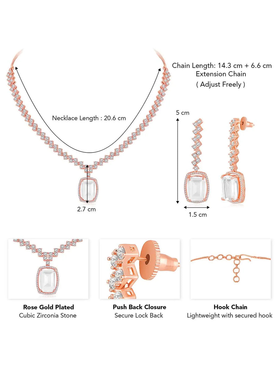 CZ Crystal Necklace Set – Radiant Crystal Jewellery by Peora
