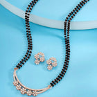 Sparkling CZ Wedding Mangalsutra. A set of sparkling CZ wedding mangalsutra, with earrings, rose gold colour and cubic zirconia stones.