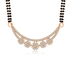 Sparkling CZ Wedding Mangalsutra. A set of sparkling CZ wedding mangalsutra, with earrings, rose gold colour and cubic zirconia stones.
