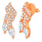 Brilliant Dazzling CZ Mangalsutra Set. Rose gold CZ mangalsutra set with black beads and matching earrings