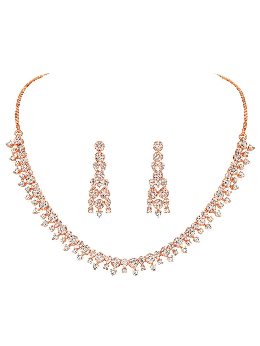 Grace CZ Necklace Set – Elegant Cubic Zirconia Jewellery by Peora
