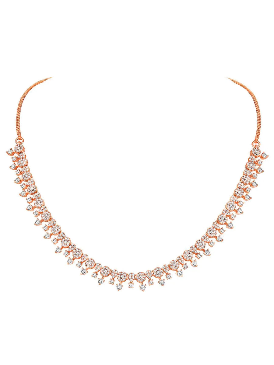 Grace CZ Necklace Set – Elegant Cubic Zirconia Jewellery by Peora
