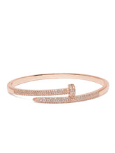 Sparkle Loop Kada with CZ Accents in Rose Gold featuring Cubic Zirconia kada bracelet  

