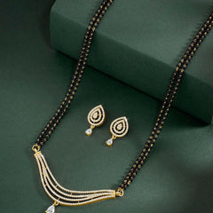 Layered Graceful Wave Gold Mangalsutra Set