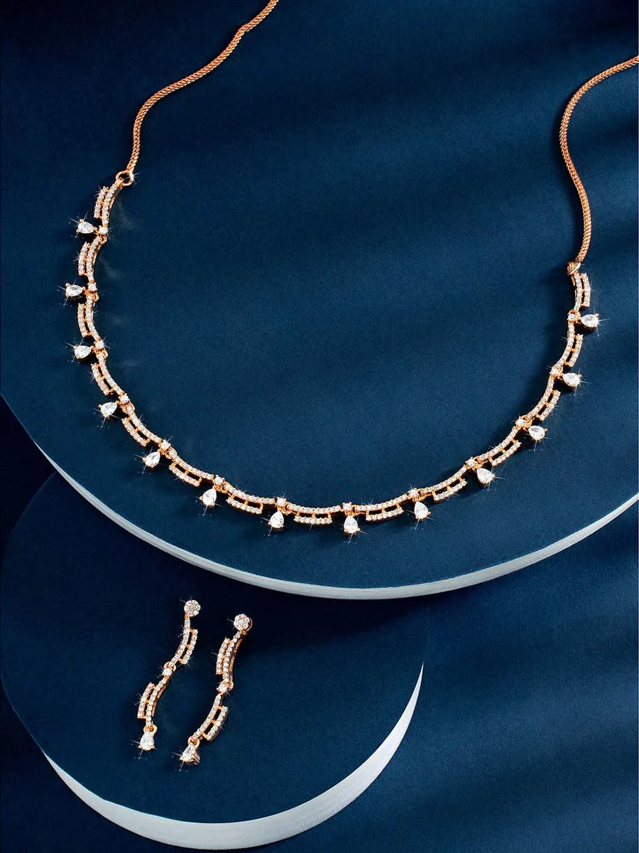Twinkle CZ Necklace Set – Shimmering CZ Jewellery by Peora
