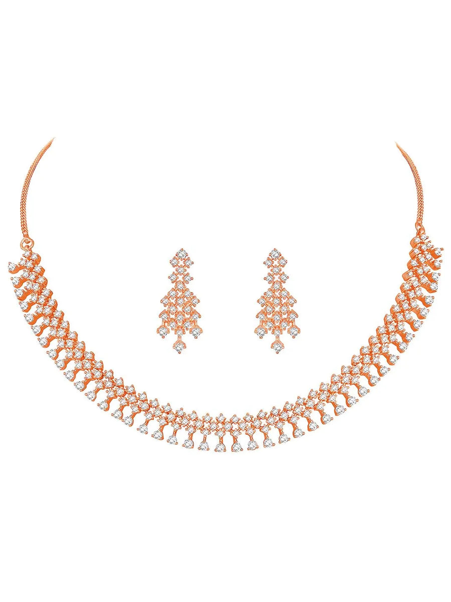 CZ Necklace Set – Premium Jewellery with Sparkling Finish by Peora
