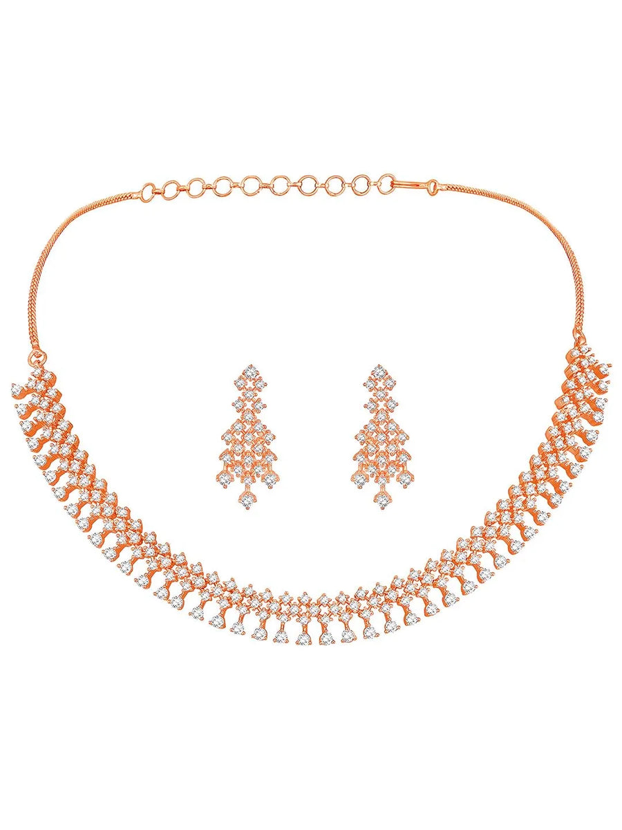 CZ Necklace Set – Premium Jewellery with Sparkling Finish by Peora
