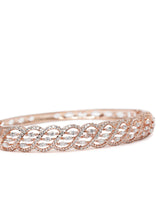 Gleaming CZ Kada Bracelet for Women in Rose Gold featuring Cubic Zirconia kada bracelet  
