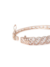 Gleaming CZ Kada Bracelet for Women in Rose Gold featuring Cubic Zirconia kada bracelet  
