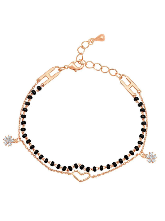 Chic Noir Heart Bracelet – Stylish Black-Toned Jewellery by Peora

