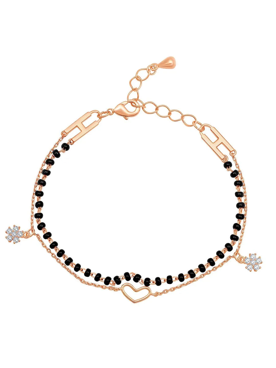 Chic Noir Heart Bracelet – Stylish Black-Toned Jewellery by Peora
