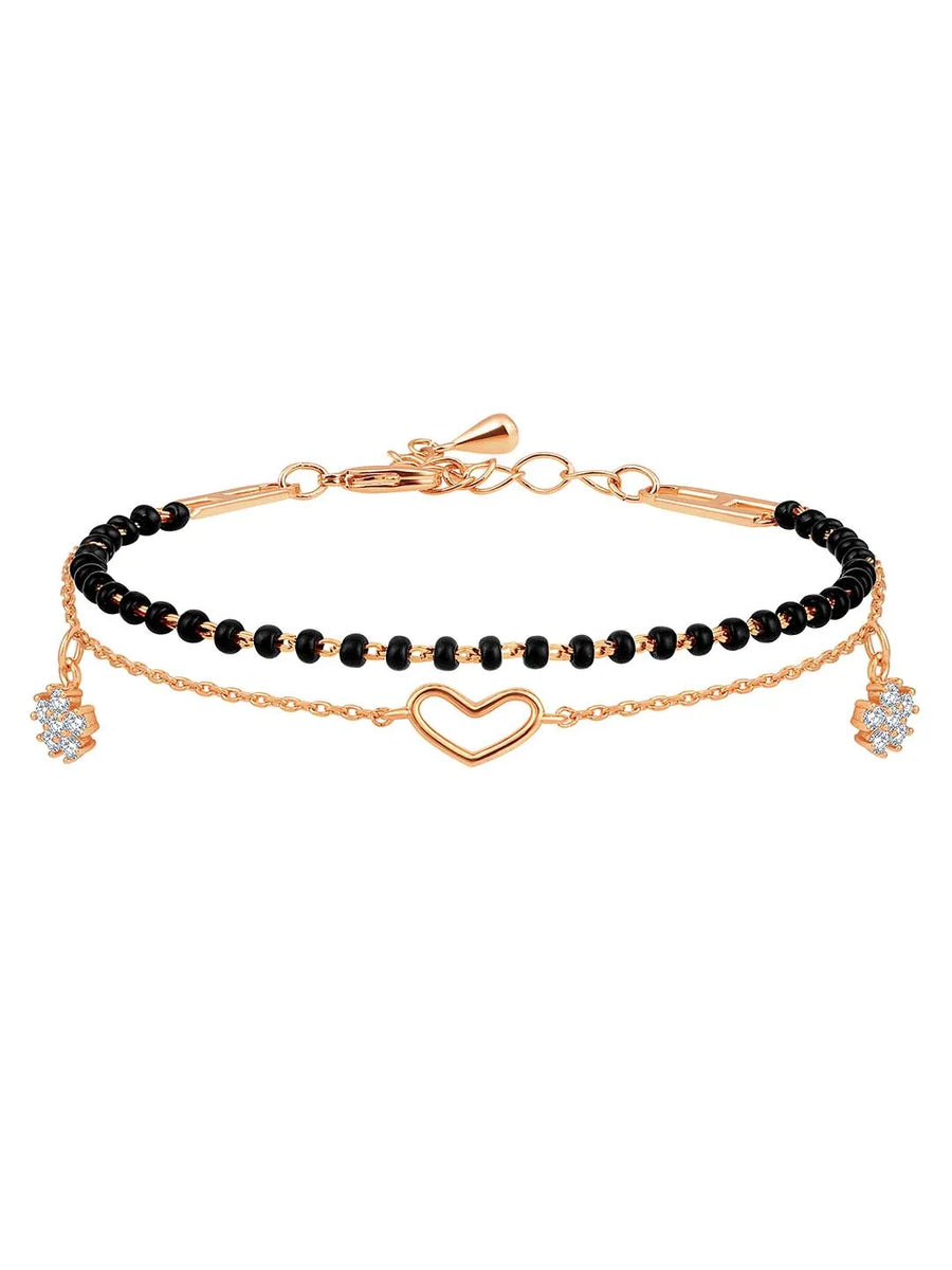 Chic Noir Heart Bracelet – Stylish Black-Toned Jewellery by Peora
