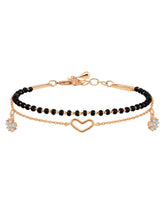 Chic Noir Heart Bracelet – Stylish Black-Toned Jewellery by Peora
