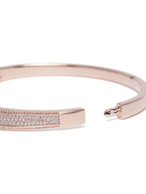 Modern Twist CZ Embedded Kada Bracelet in Rose Gold featuring Cubic Zirconia kada bracelet  
