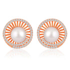 Pearls CZ Stud Earrings – Elegant & Sparkling Designs | Peora