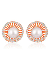 Pearls CZ Stud Earrings – Elegant & Sparkling Designs | Peora