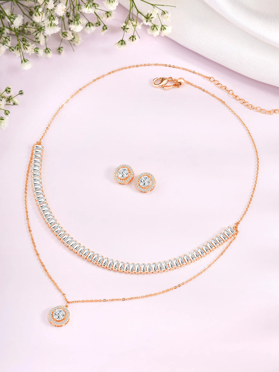 Two Layer Pendant Necklace Set – Trendy Fashion Jewellery by Peora

