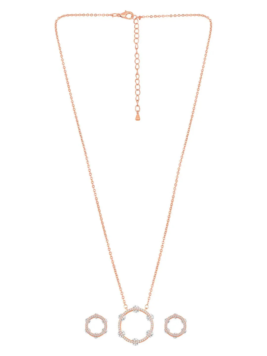 Rounds CZ Pendant Set – Sparkling Circular Jewellery by Peora
