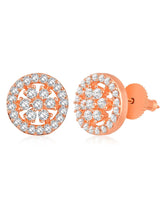 Stunning Dazzling CZ Mangalsutra Set. A set of CZ Mangalsutra jewellery and earrings, with rose gold-colour plating and black beads.