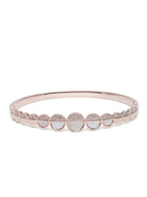 CZ Circular Motif Kada Bracelet in Rose Gold featuring Cubic Zirconia kada bracelet  
