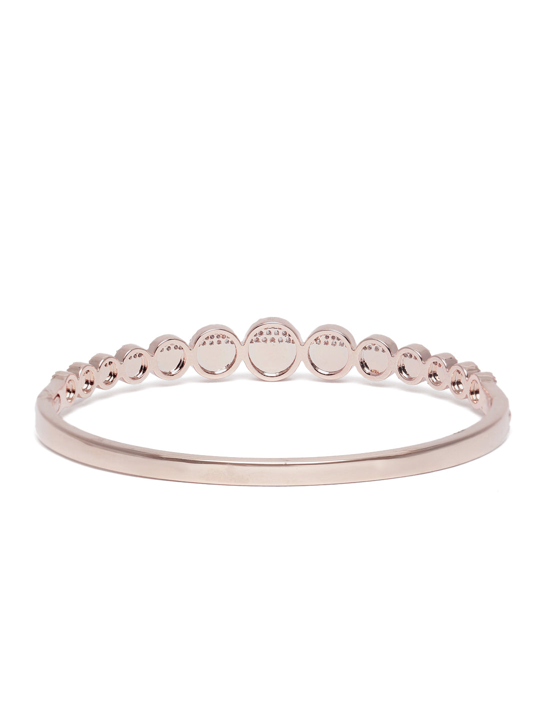 CZ Circular Motif Kada Bracelet in Rose Gold featuring Cubic Zirconia kada bracelet  
