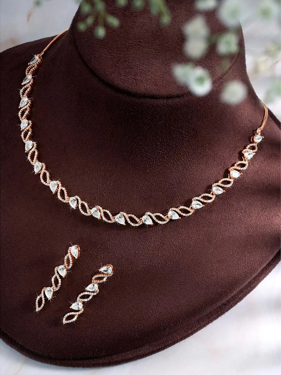 CZ Necklace Set – Exquisite Cubic Zirconia Jewellery by Peora
