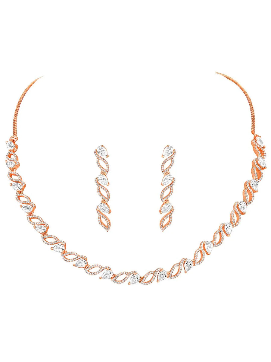 CZ Necklace Set – Exquisite Cubic Zirconia Jewellery by Peora
