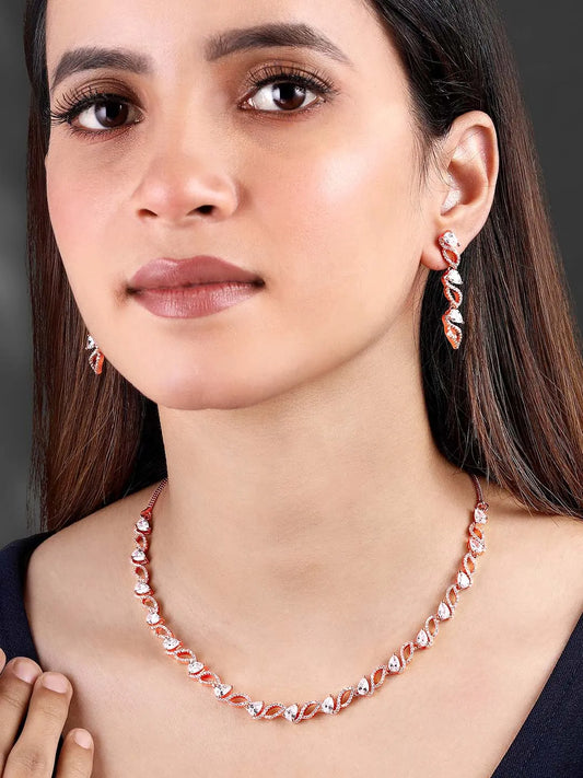 CZ Necklace Set – Exquisite Cubic Zirconia Jewellery by Peora
