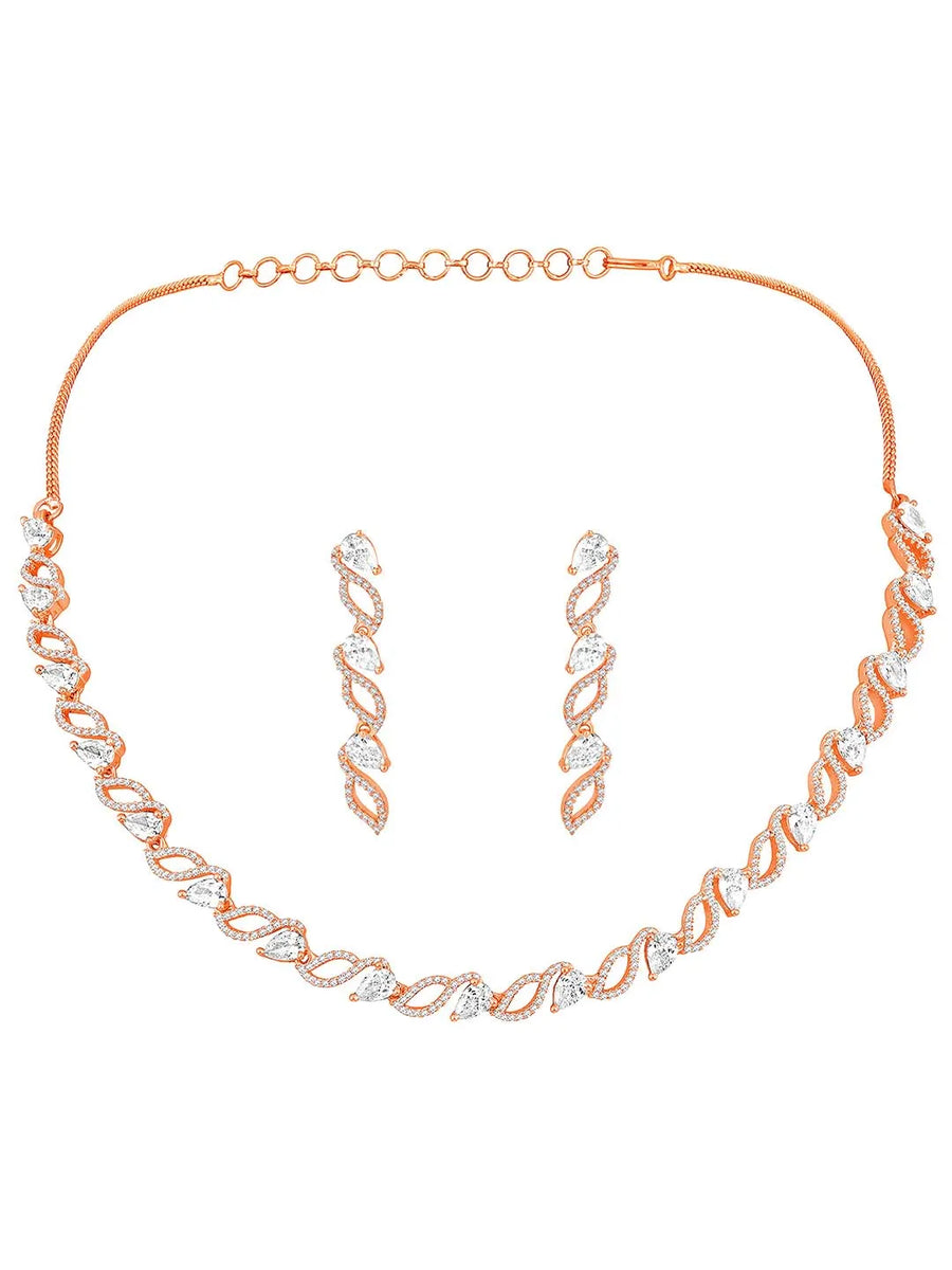 CZ Necklace Set – Exquisite Cubic Zirconia Jewellery by Peora
