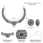 Effortless Sparkle Kundan Necklace Set - Silver - Rani Pink
