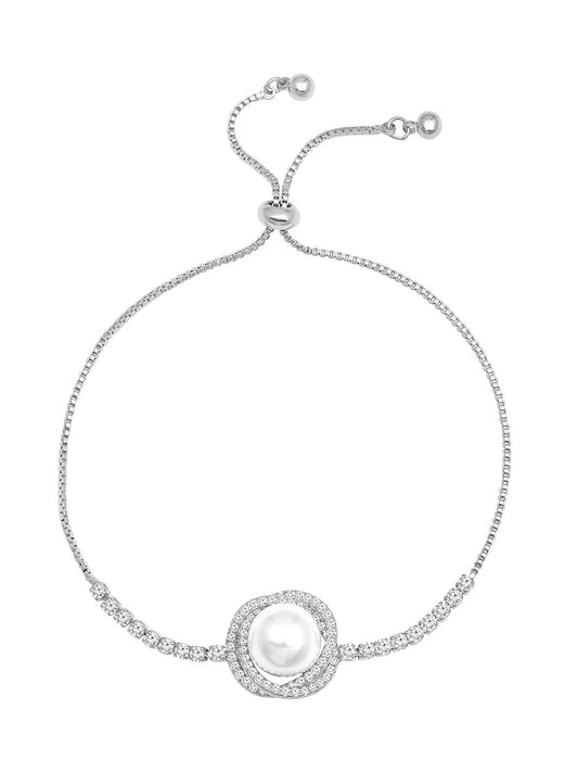 Pearls Adjustable CZ Bracelet by Peora – Elegant Fashion Jewellery

