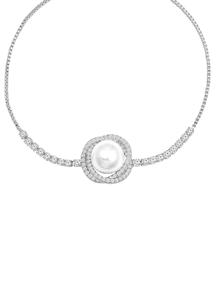 Pearls Adjustable CZ Bracelet by Peora – Elegant Fashion Jewellery

