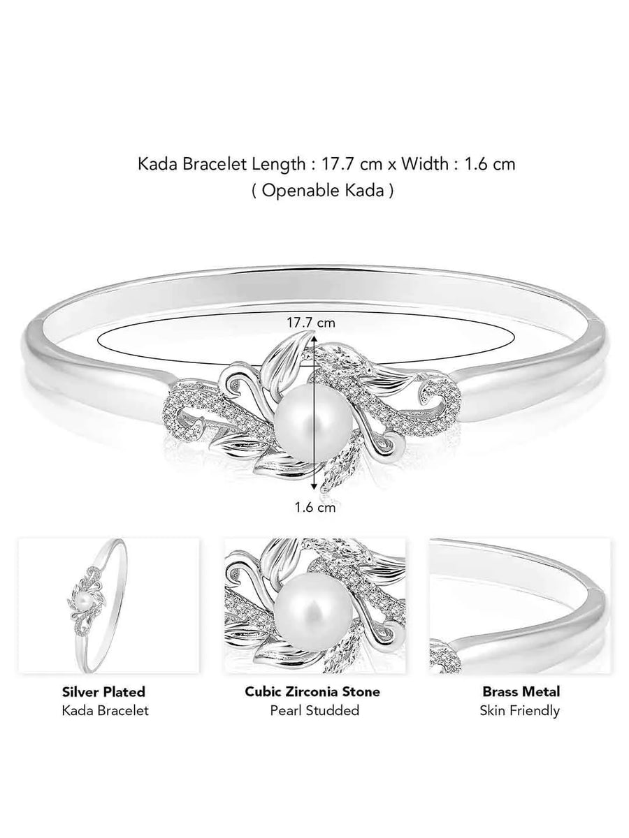 Gems CZ Kada Bracelet by Peora | Bold Cubic Zirconia Fashion Jewellery

