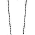 Stunning Radiant CZ Mangalsutra Set. Silver CZ mangalsutra set with black beads and matching earrings, in teardrop shape.