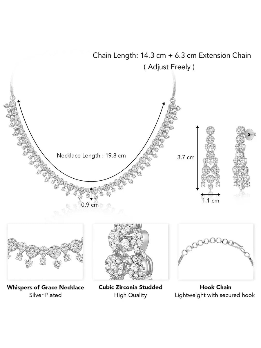 Grace CZ Necklace Set – Elegant Cubic Zirconia Jewellery by Peora
