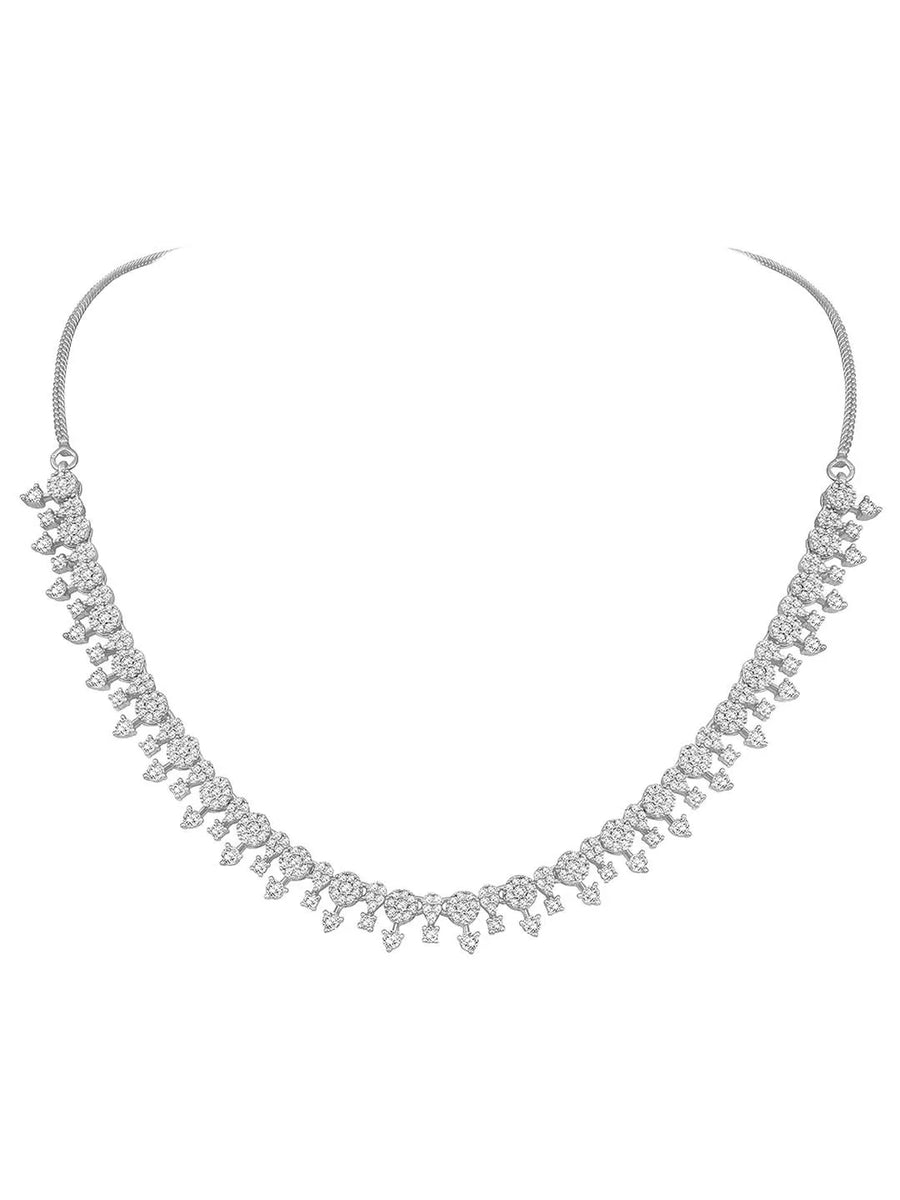 Grace CZ Necklace Set – Elegant Cubic Zirconia Jewellery by Peora
