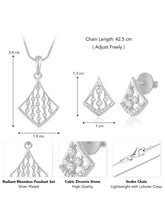 Sparkling Rhombus CZ Pendant Set