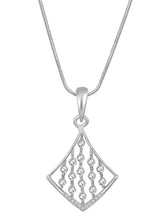 Sparkling Rhombus CZ Pendant Set