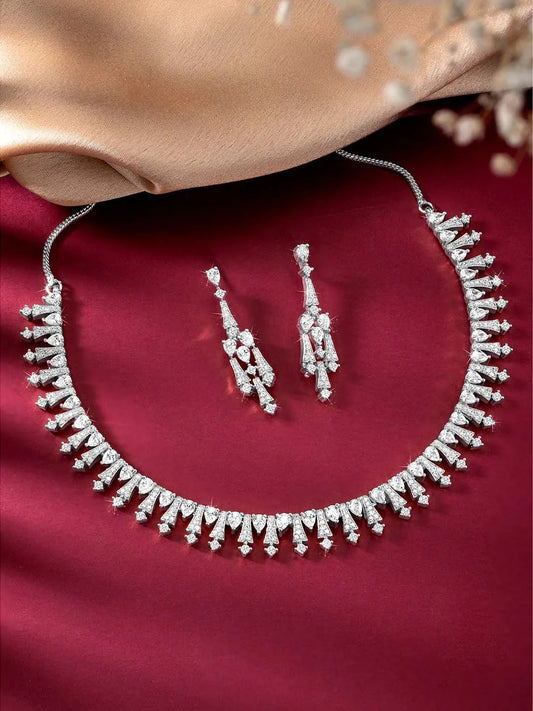CZ Necklace Set – Stunning CZ Stone Jewellery by Peora
