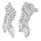 Brilliant Dazzling CZ Mangalsutra Set. Silver CZ mangalsutra set with black beads and matching earrings